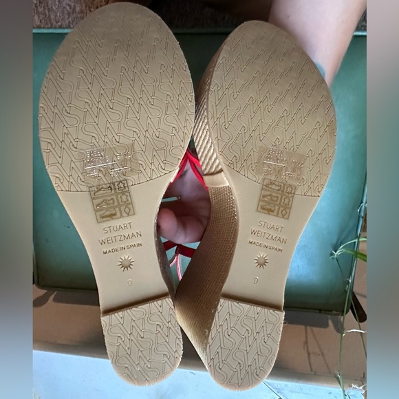 Stuart Weizman Red Strappy Wedge - Picture 4 of 9
